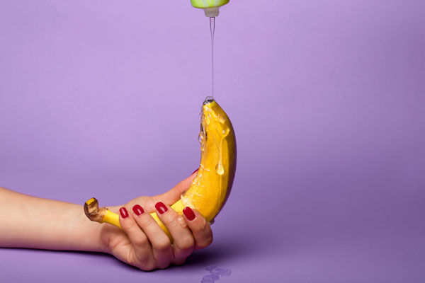 A Lube Guide Banana with lube